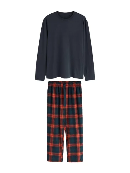 Next Pijama lungă bleumarin roșu