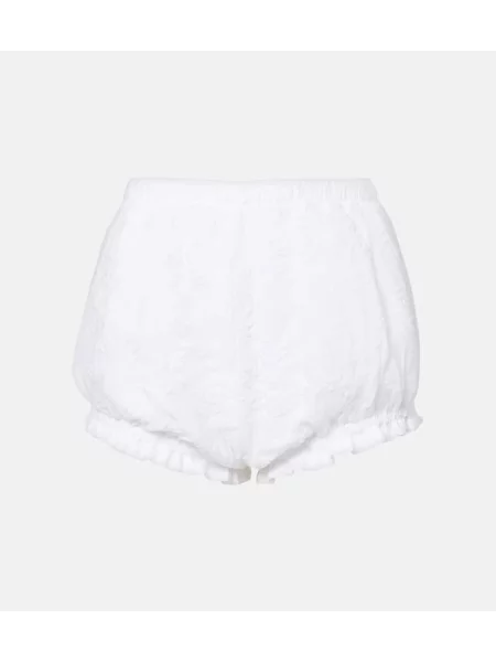 Pantaloni scurți Shushu/tong cu volane alb