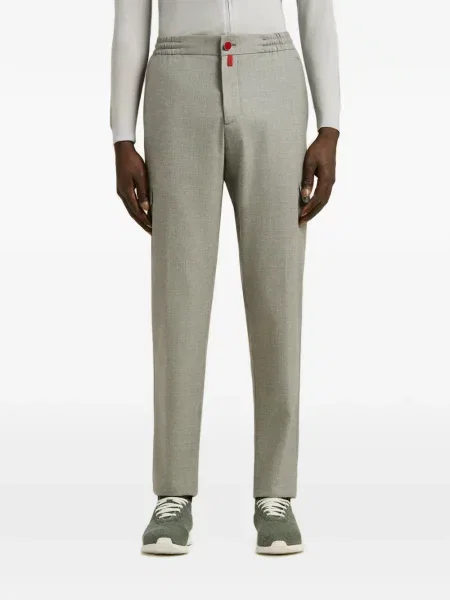 Pantaloni cargo Kiton de lână gri