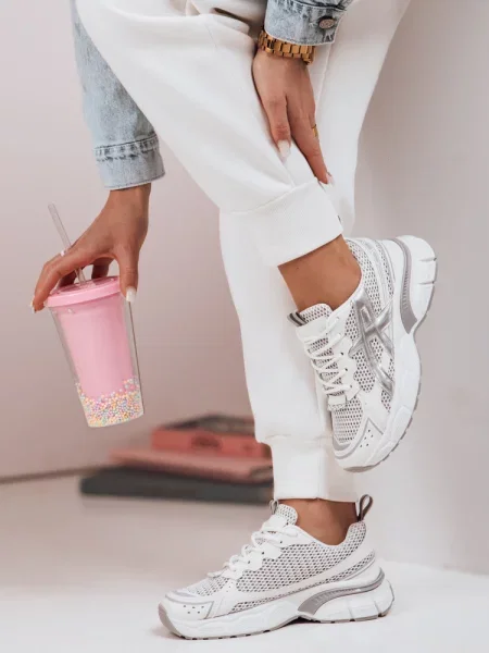 Sneakersy na grubszej podeszwie DYNAMICA srebrne Dstreet