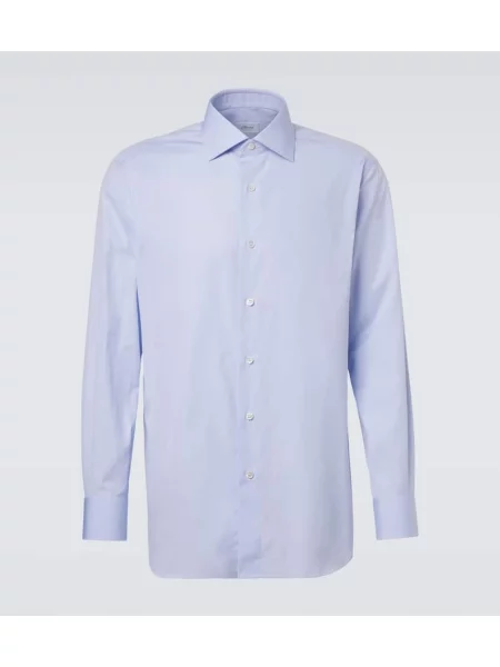 Cămașă Brioni din țesătură twill albastru