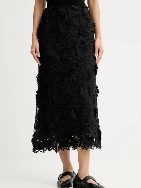 MUNTHE fustă POMI midi evazați negru