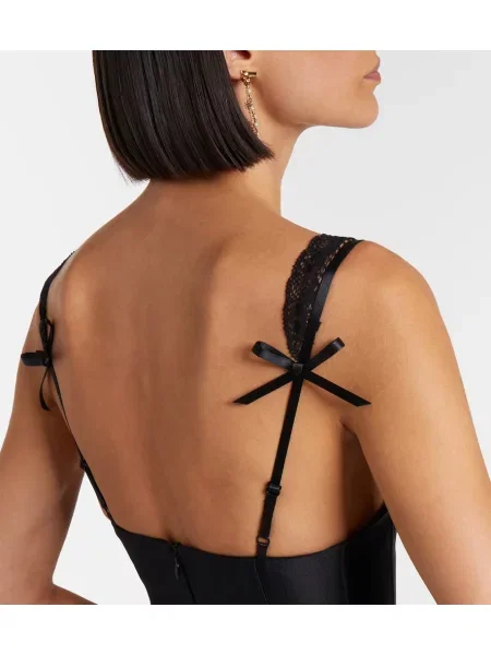Rochie Shushu/tong din dantelă negru