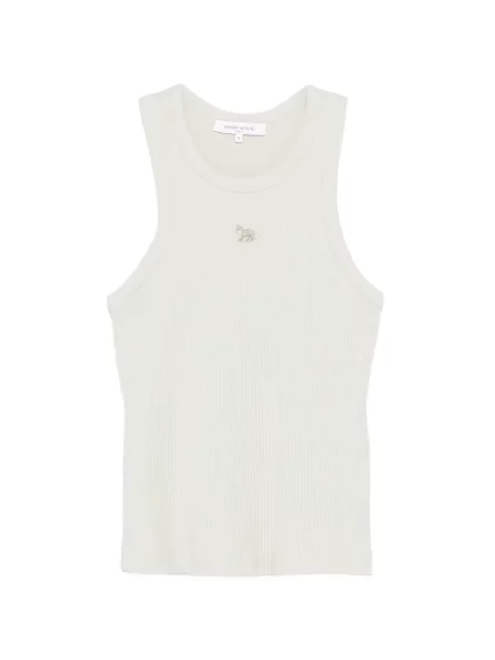 Vestă Maison Kitsune tricotate cu autograf verde