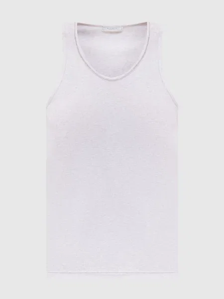 Меланжевий топ з ланцюжком моніль Peserico бежевий