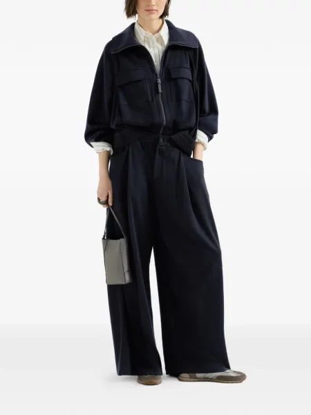 Cardigan Brunello Cucinelli de mătase albastru
