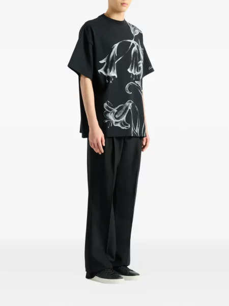 Tricou Balmain cu model floral negru