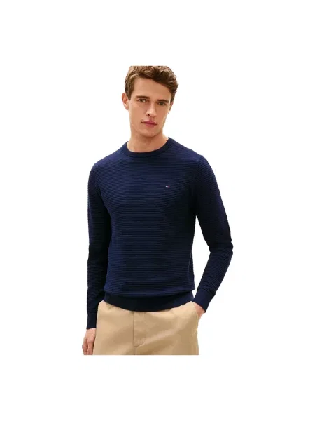 Dzianinowy sweter Tommy Hilfiger niebieski