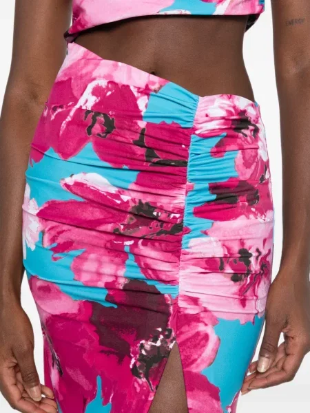 Rochie maxi Amen cu model floral cu imagine roz