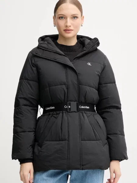 Kurtka jeansowa Calvin Klein Jeans z długim rękawem czarna