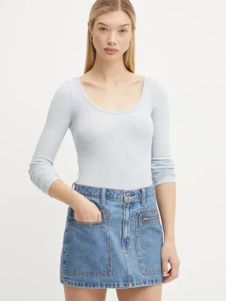Блуза с дълги ръкави Hollister Co. синьо