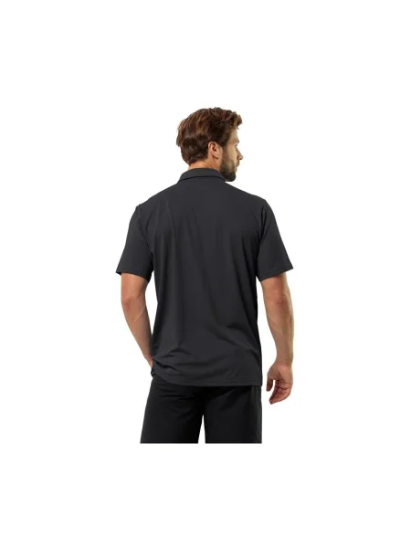 Tricou polo Jack Wolfskin negru
