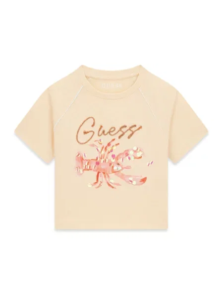 Guess T-Shirt Ανοιχτό πορτοκαλί