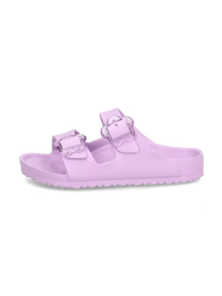Květinové pantofle Birkenstock fialové