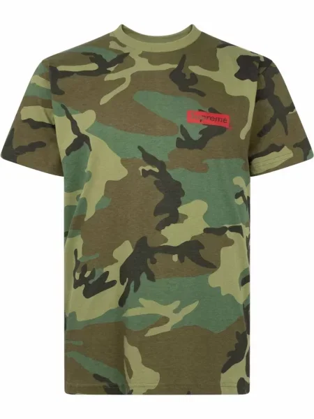 Tricou Supreme cu imagine cu model camuflaj verde