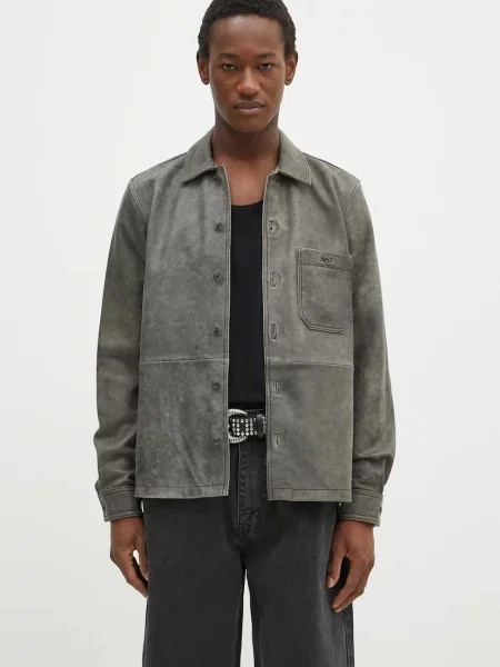 Samsoe Samsoe geaca de piele Saruffo X C barbati de tranzitie gri