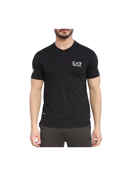 T-shirt z nadrukiem z logo Ea7 Emporio Armani czarna