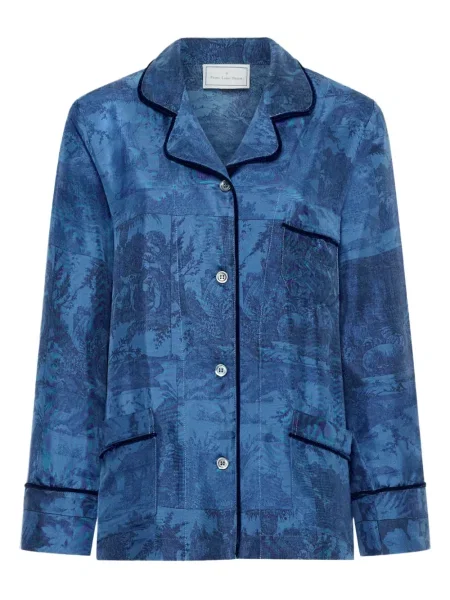 Koszula Pierre Louis Mascia z nadrukiem niebieska