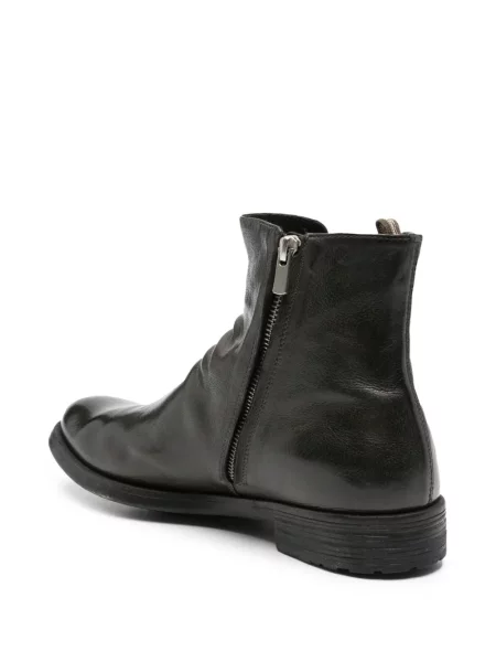 Botine Officine Creative din piele cu volane negru