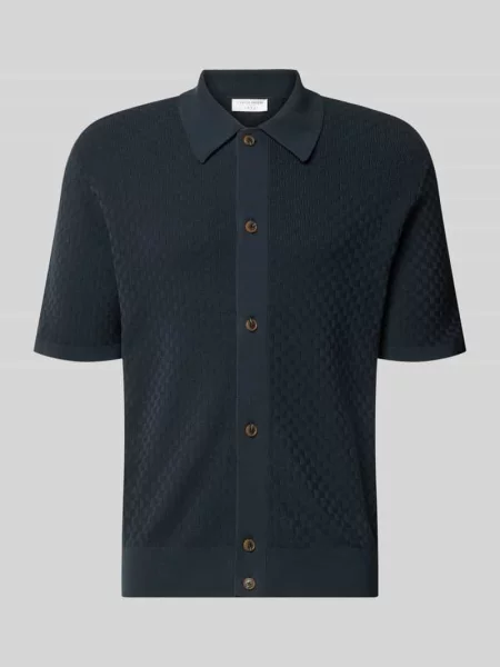Koszulka polo o kroju regular fit z fakturowanym wzorem model ARAAWEN' Tiger Of Sweden granatowa