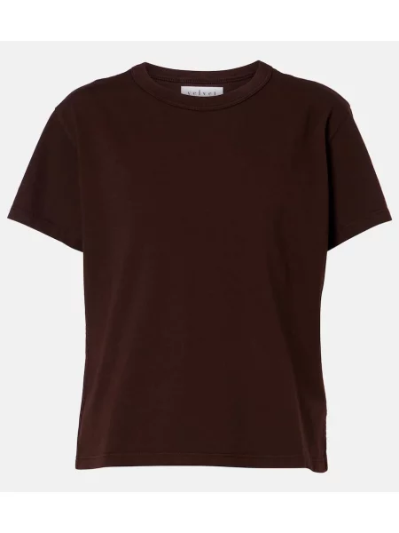 Tricou Velvet de catifea maro