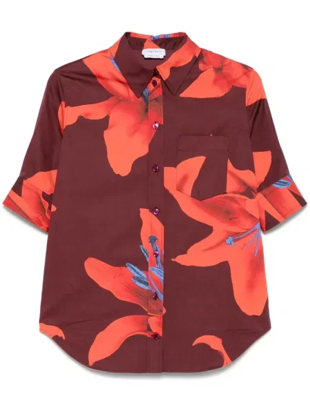 Cămașă Alexander Mcqueen cu model floral cu imagine roșu