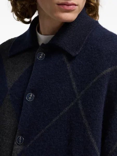 Cardigan Barrie cu model argyle gri