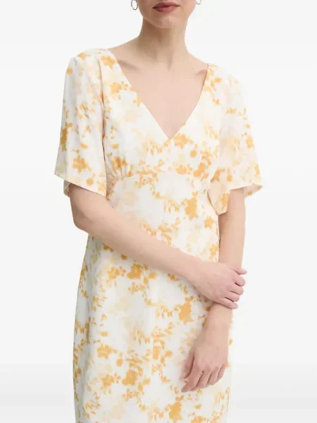 Odgovarati mini haljina Day Birger Et Mikkelsen s cvjetnim printom s V-izrezom bijela