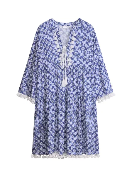 Bonprix Rochie tip bluză albastru alb