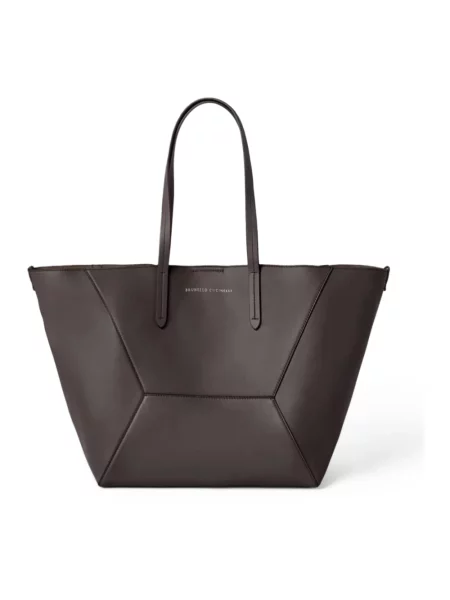 Shopperka Brunello Cucinelli skórzana brązowa