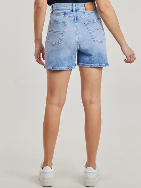Blugi de mamă Tommy Hilfiger Mom scurt albastru