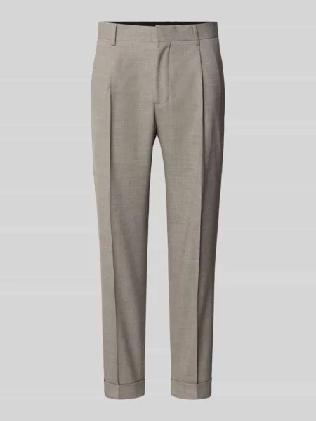 Strellson Spodnie Luis Mężczyźni Comfort Fit wypukły wzór tkaniny 24 beżowy