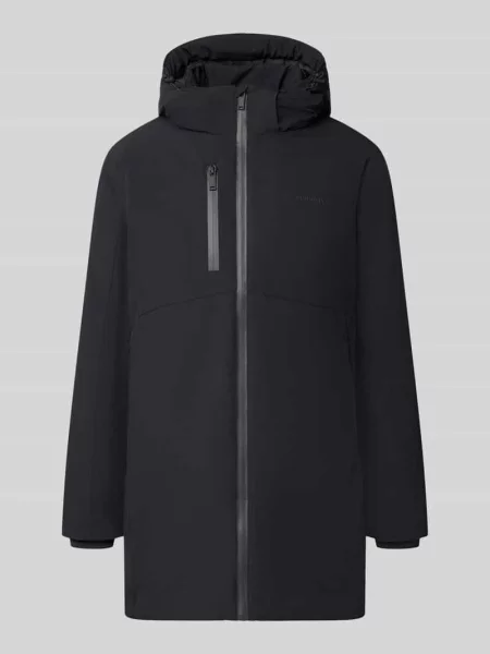 Parka o kroju regular fit z nadrukiem z logo Lindbergh granatowa