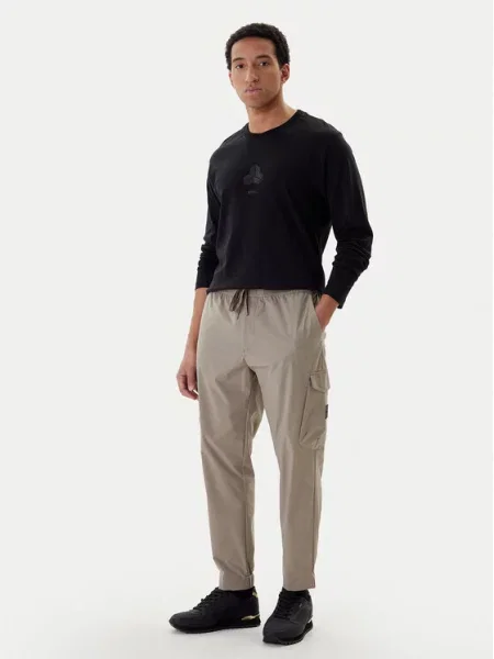 BOSS Medžiaginės kelnės T_Urbanex-Cargolight Tapered Fit žalia
