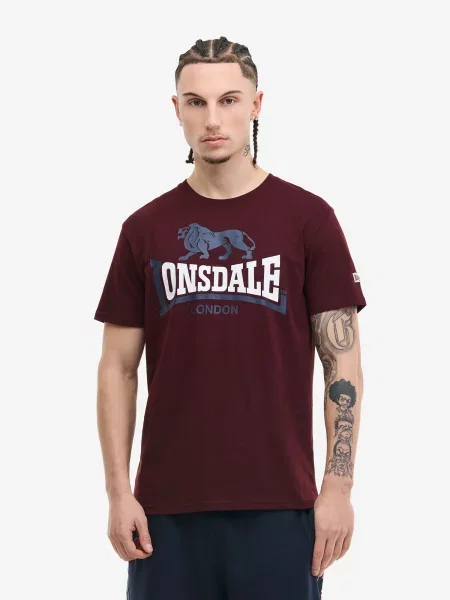 LONSDALE Tričko opálová / bordová biela