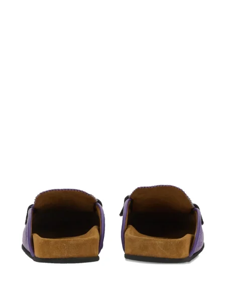 Papuci tip mules College din piele violet