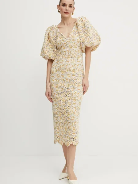 Luisa Spagnoli rochie midi drept bej