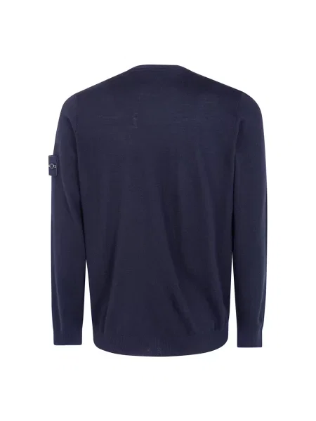 Sweter Stone Island wełniany z kamieniami niebieski