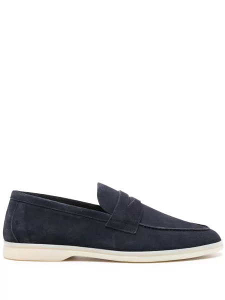 Pantofi loafer Scarosso din piele de căprioară albastru