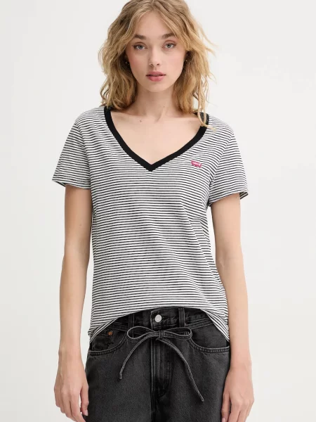LEVI'S Tričko biela / tmavosivá čierna