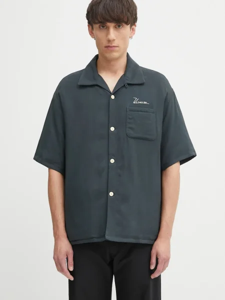 Visvim cămașă grayson down cu guler clasic regular negru