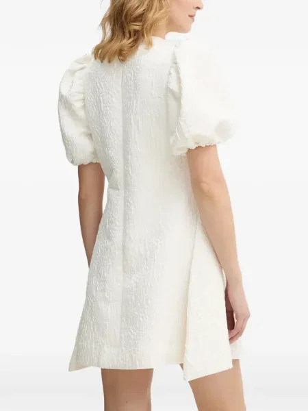 Rochie mini Stine Goya cu decolteu în V de costum mini alb