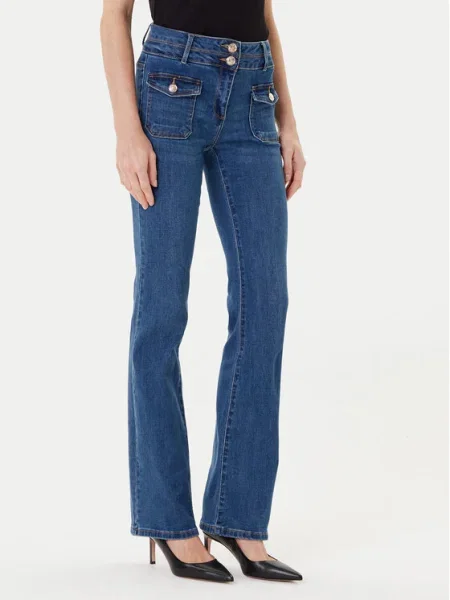 Morgan jeans medium waist albastru