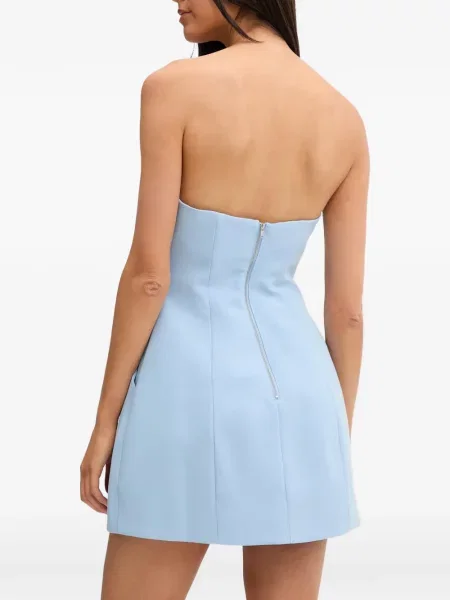 Rochie mini Bardot fără bretele albastru