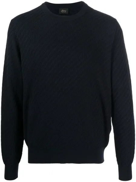 Pulover Brioni de mătase cu decolteu rotund albastru