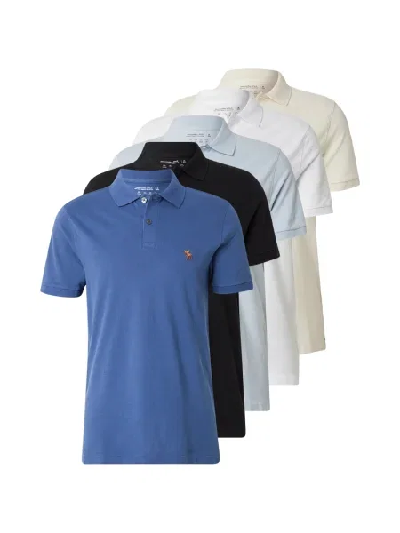 Abercrombie & Fitch Majica svetlo modra / kapučino / črna bela