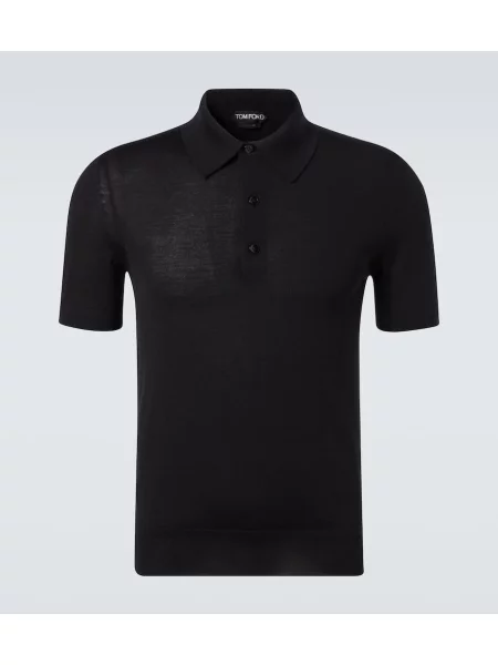 Polo Tom Ford de mătase negru