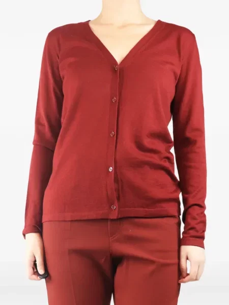 Cardigan Max Mara cu decolteu în V roșu