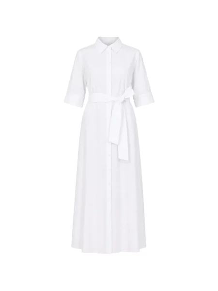 Cu centură rochie maxi Max Mara alb