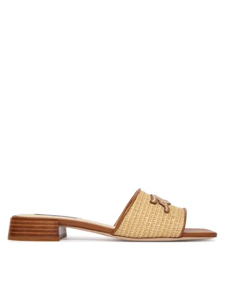 Șlapi Karl Lagerfeld din piele bej